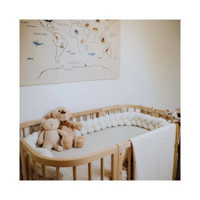 Warkocz- Wafelek ochraniacz do łóżeczka 210 cm RÓŻ