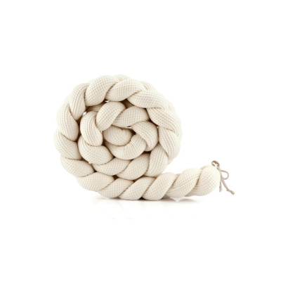 Warkocz- Wafelek ochraniacz do łóżeczka 210 cm ECRU