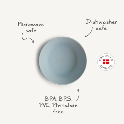 Miseczka silikonowa Mushie Powder Blue- dla niemowląt | Bebelili