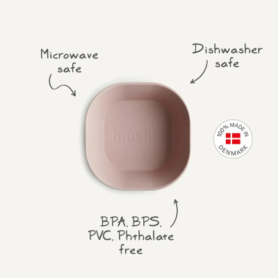 Miseczka silikonowa Mushie Blush - kwadratowa dla dziecka | Bebelili