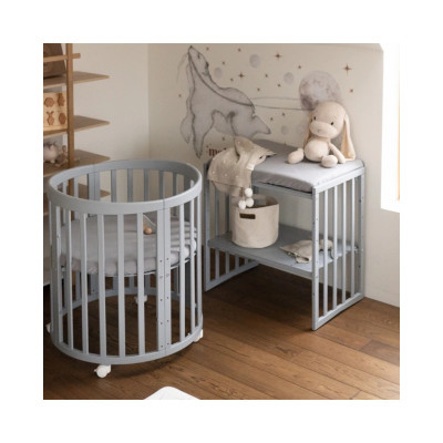 Prześcieradło z bawełny organicznej 73 cm Owal- 7w1 GRAY