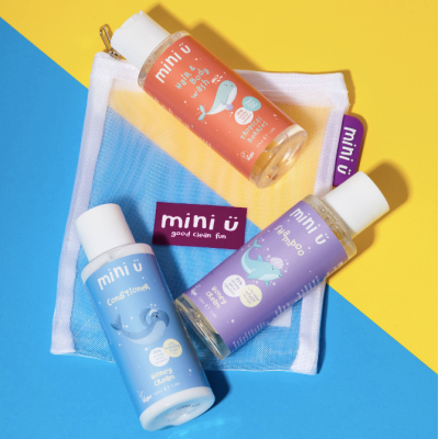 Podróżny zestaw kosmetyków dla dzieci z kosmetyczką (travel size)- Mini-U